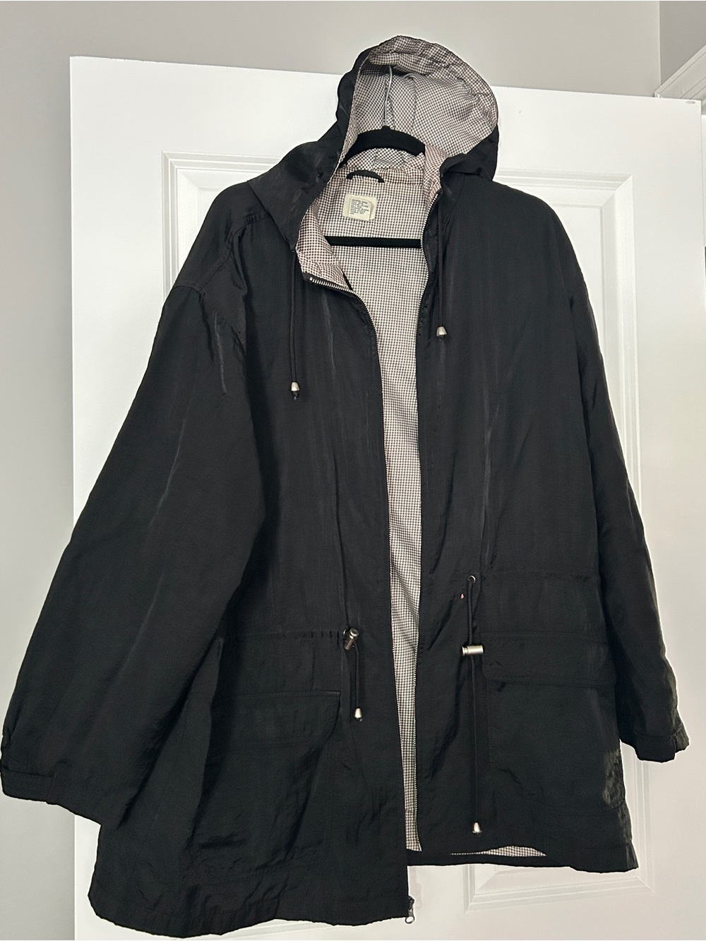 GAP Black and White Check Lined Jacket Sz L